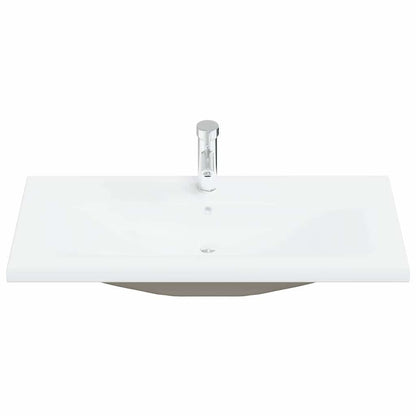 Badeværelsesmøbel Sæt Med Dør 4 Pcs Sort Eg 80 X 38.5 X 45 Cm - Billede 9