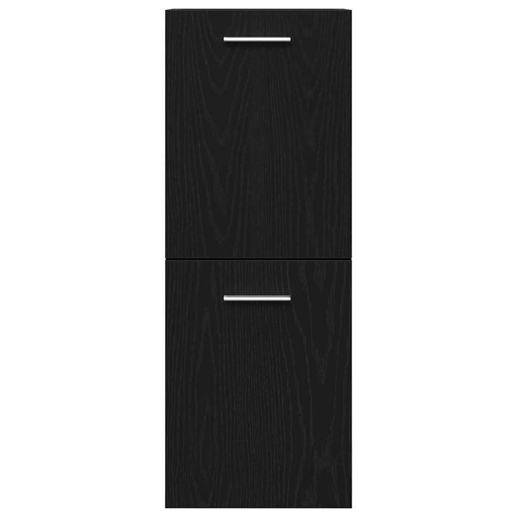 Badeværelsesmøbel Sæt Med Dør 4 Pcs Sort Eg 80 X 38.5 X 45 Cm - Billede 11