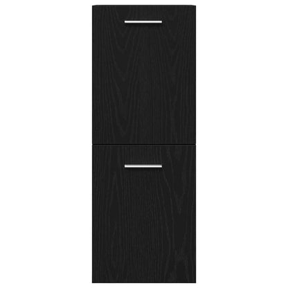 Badeværelsesmøbel Sæt Med Dør 4 Pcs Sort Eg 80 X 38.5 X 45 Cm - Billede 11