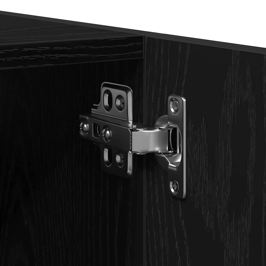 Badeværelsesmøbel Sæt Med Dør 5 Pcs Sort Eg 30 X 30 X 130 Cm - Billede 13