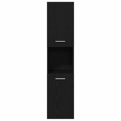 Badeværelsesmøbel Sæt Med Dør 5 Pcs Sort Eg 30 X 30 X 130 Cm - Billede 11