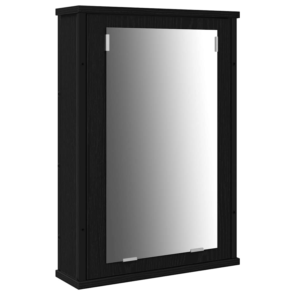 Badeværelsesmøbel Sæt Med Dør 4 Pcs Sort Eg 33 X 33 X 185.5 Cm - Billede 5
