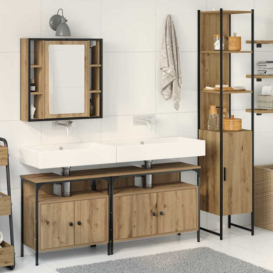 Badeværelsesskabsæt Med Dør 4 Pcs Artisan Eg 33 X 33 X 185.5 Cm - Hovedbillede