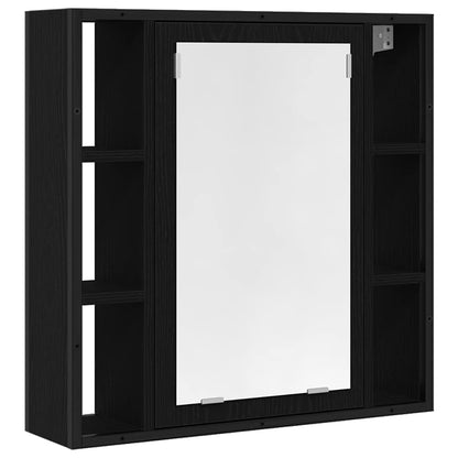 Badeværelsesskabsæt Med Hylde 4 Pcs Sort Eg 33 X 33 X 185.5 Cm - Billede 5