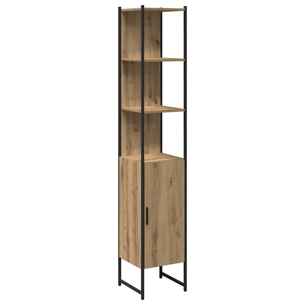 Badeværelsesmøbel Sæt Med Hylde 4 Pcs Brun 33 X 33 X 185.5 Cm - Billede 5