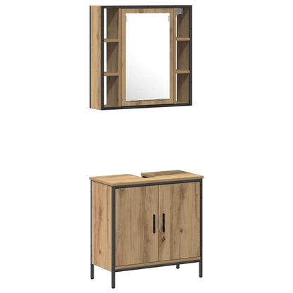 Badeværelsesmøbel Sæt Med Hylde 4 Pcs Brun 33 X 33 X 185.5 Cm - Billede 6