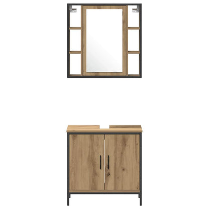 Badeværelsesmøbel Sæt Med Hylde 4 Pcs Brun 33 X 33 X 185.5 Cm - Billede 9