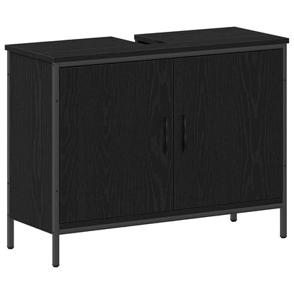 Badeværelsesmøbel Sæt Med Hylde 4 Pcs Sort 33 X 33 X 185.5 Cm - Billede 7