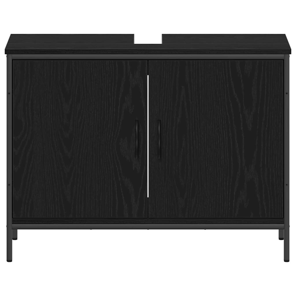 Badeværelsesmøbel Sæt Med Hylde 4 Pcs Sort 33 X 33 X 185.5 Cm - Billede 10