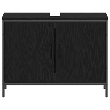 Badeværelsesmøbel Sæt Med Hylde 4 Pcs Sort 33 X 33 X 185.5 Cm - Billede 10