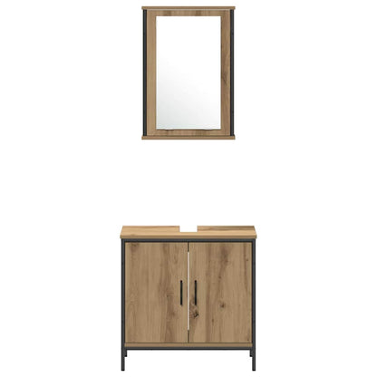 Badeværelsesmøbel Sæt Med Hylde 4 Pcs Brun 33 X 33 X 185.5 Cm - Billede 9