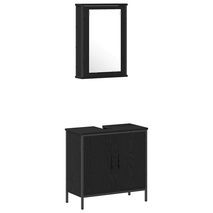 Badeværelsesmøbel Sæt Med Hylde 4 Pcs Sort 33 X 33 X 185.5 Cm - Billede 6