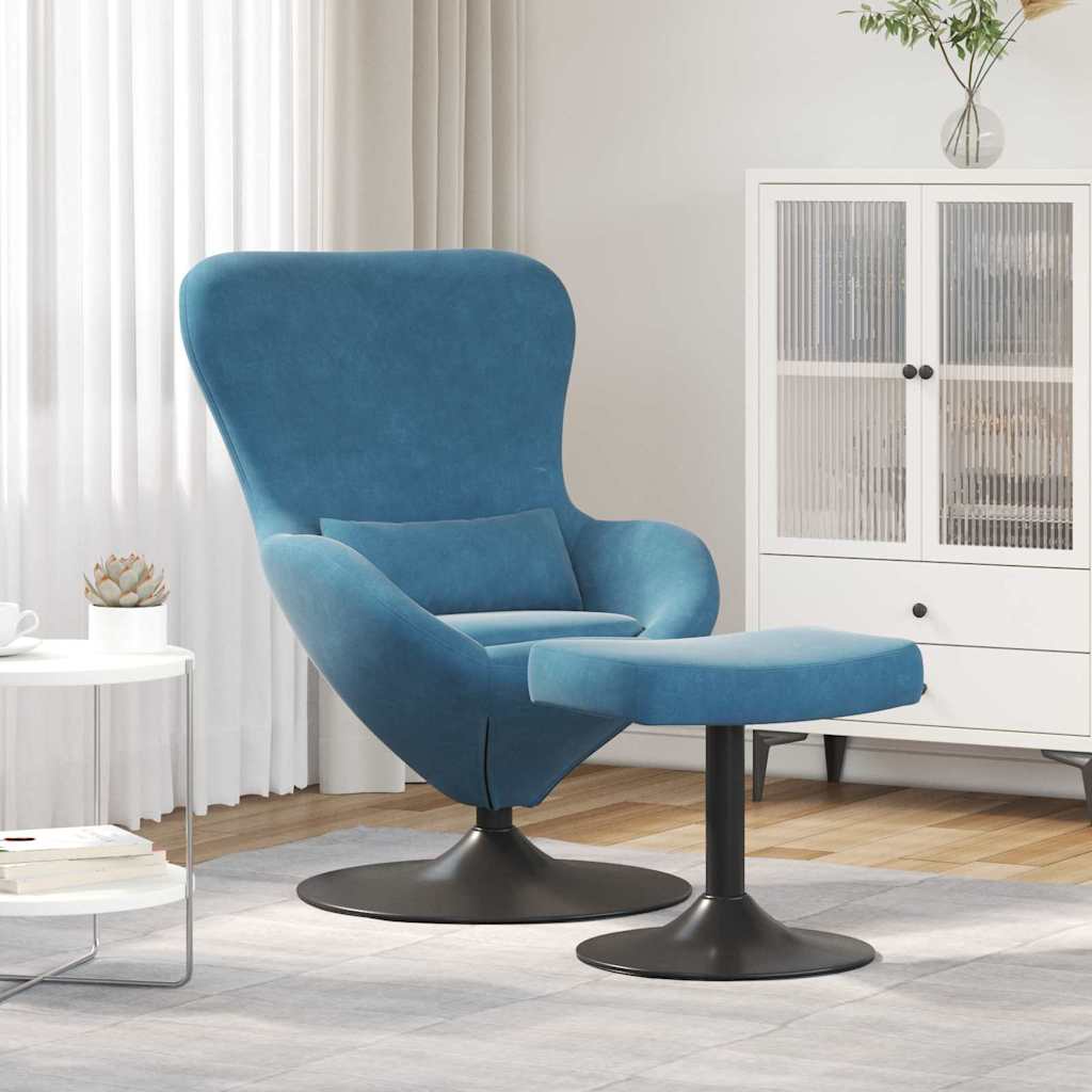 Æg Stol With Footstool Fløjl - Hovedbillede
