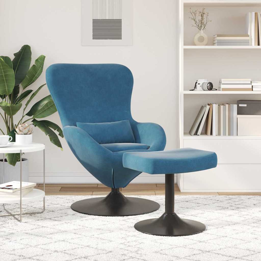 Æg Stol With Footstool Fløjl - Billede 3