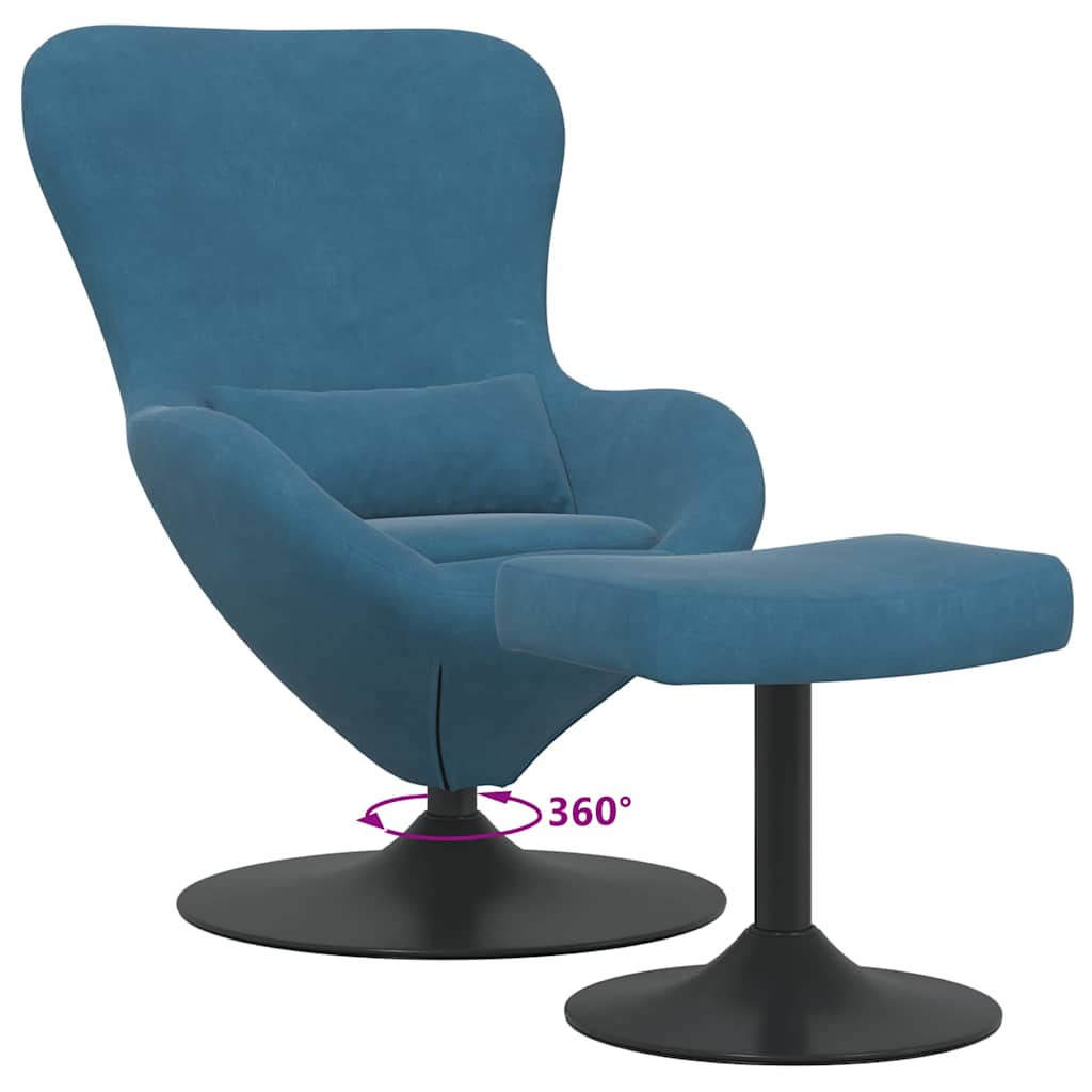 Æg Stol With Footstool Fløjl - Billede 8