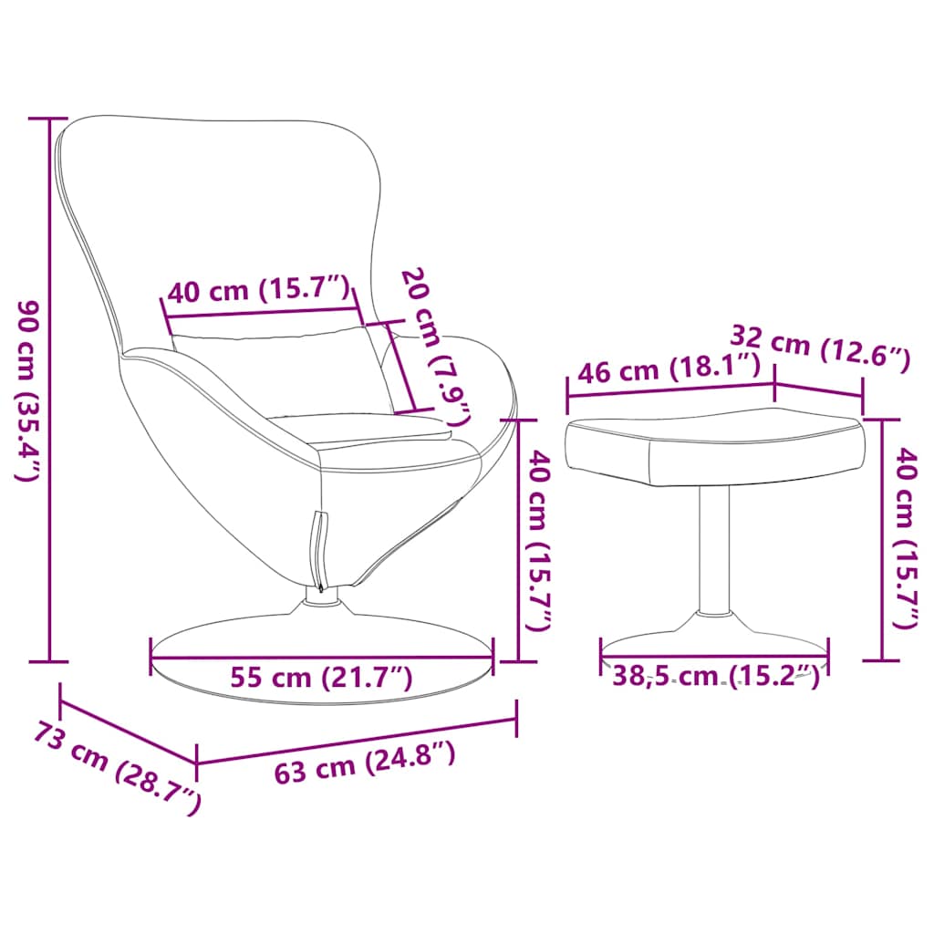 Æg Stol With Footstool Fløjl - Billede 10