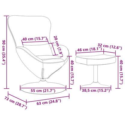 Æg Stol With Footstool Fløjl - Billede 10