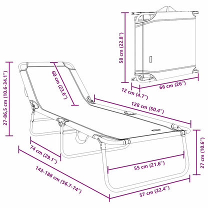 Foldestol 188 X 57 X 86,5 Cm Polyester - Billede 12
