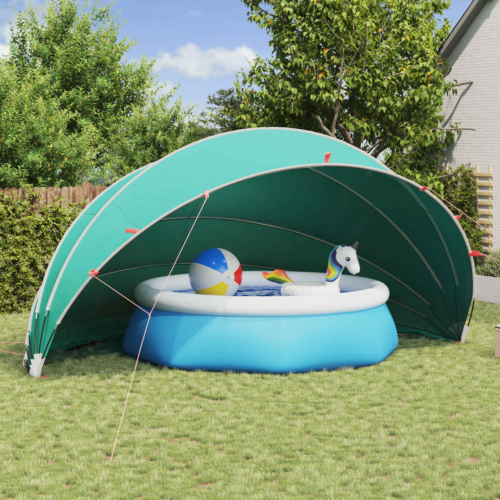 Pool Dome 592 X 590 X 275 Cm 185t Polyester Med Pu-belægning - Hovedbillede