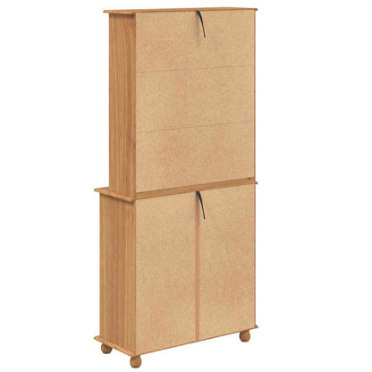 Skab Med Skuffe Askim Brun 91 X 40 X 200.5 Cm Massivt Fyrretræ - Billede 10