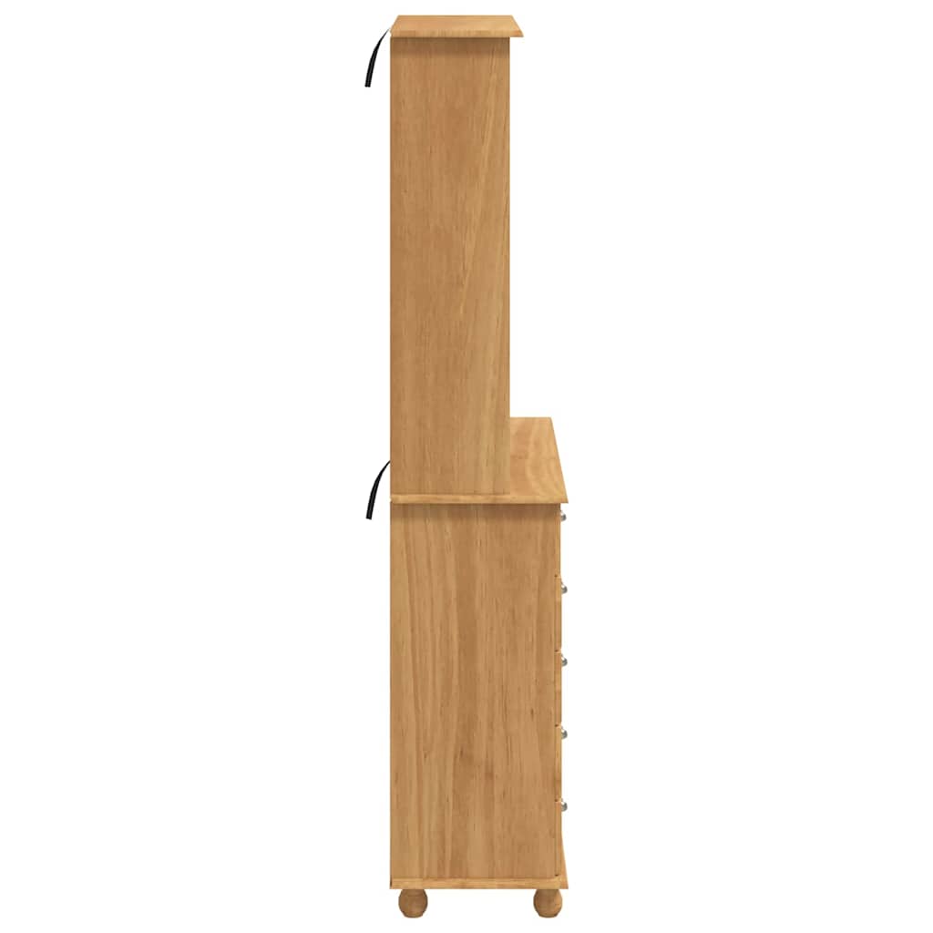 Skab Med Skuffe Askim Brun 91 X 40 X 200.5 Cm Massivt Fyrretræ - Billede 9