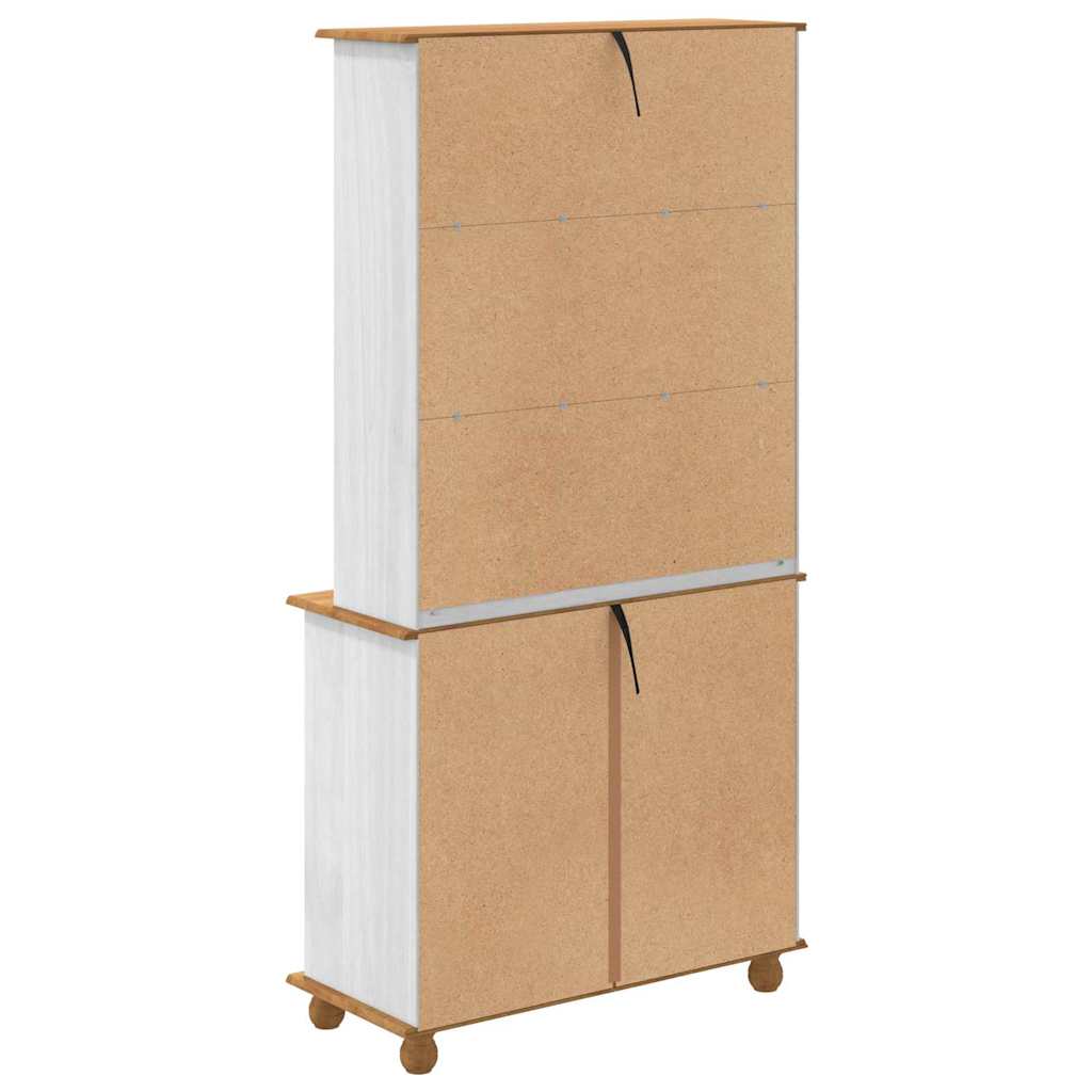 Skab Med Skuffe Askim Hvid 91 X 40 X 184 Cm Massivt Fyrretræ - Billede 10