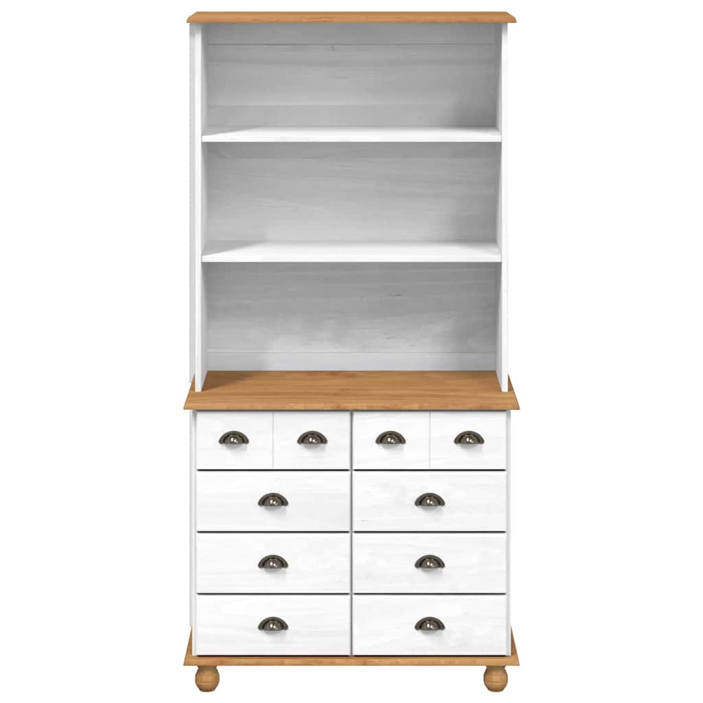 Skab Med Skuffe Askim Hvid 91 X 40 X 184 Cm Massivt Fyrretræ - Billede 8
