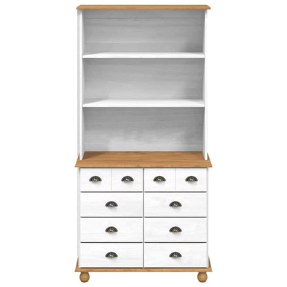 Skab Med Skuffe Askim Hvid 91 X 40 X 184 Cm Massivt Fyrretræ - Billede 8