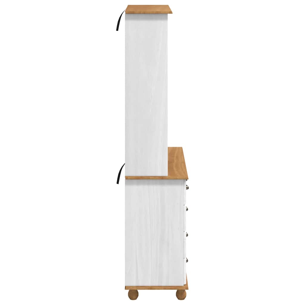 Skab Med Skuffe Askim Hvid 91 X 40 X 184 Cm Massivt Fyrretræ - Billede 9