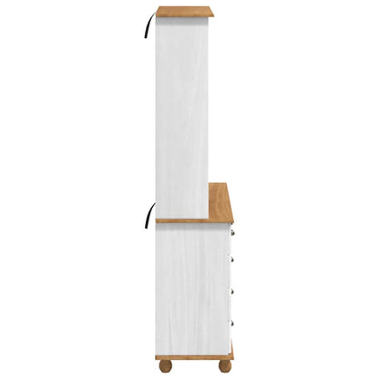 Skab Med Skuffe Askim Hvid 91 X 40 X 184 Cm Massivt Fyrretræ - Billede 9