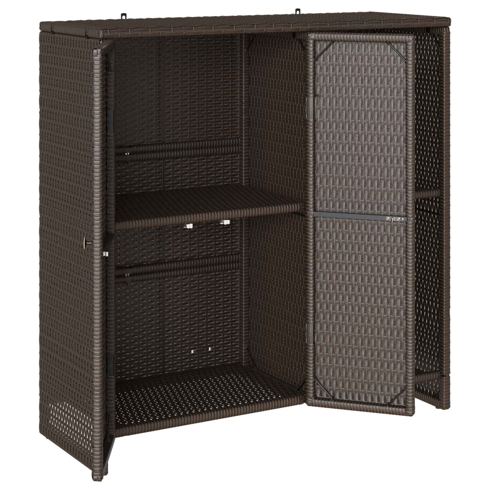 Opbevaringsskab Med Hylde Med Dør 100 X 36 X 102 Cm Rattan - Billede 4