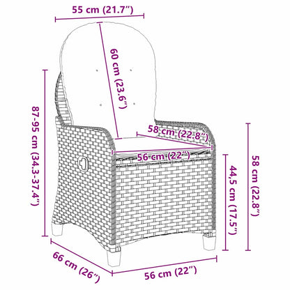 Liggestol Med Pude 56 X 66 X 95 Cm Polyrattan - Billede 11
