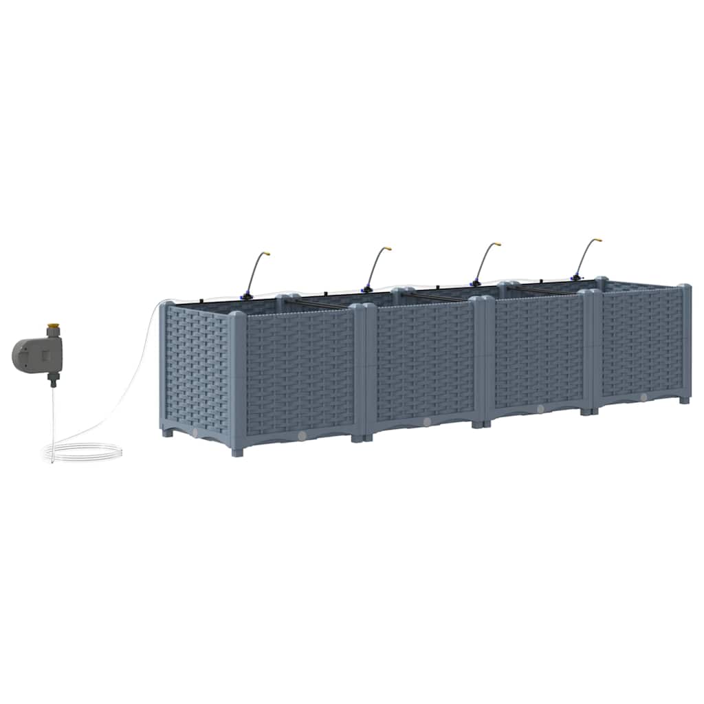 Have Blomsterkrukke 4 Dele Lys Grå 160 X 40 X 37,5 Cm Plastik - Billede 8