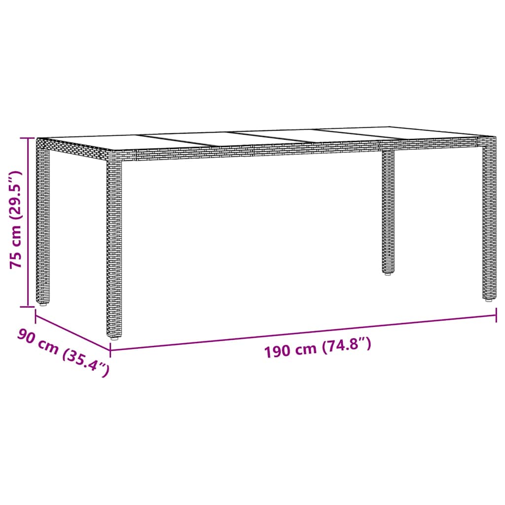 Have Spisebordssæt 9 Dele Polyrattan - Billede 11