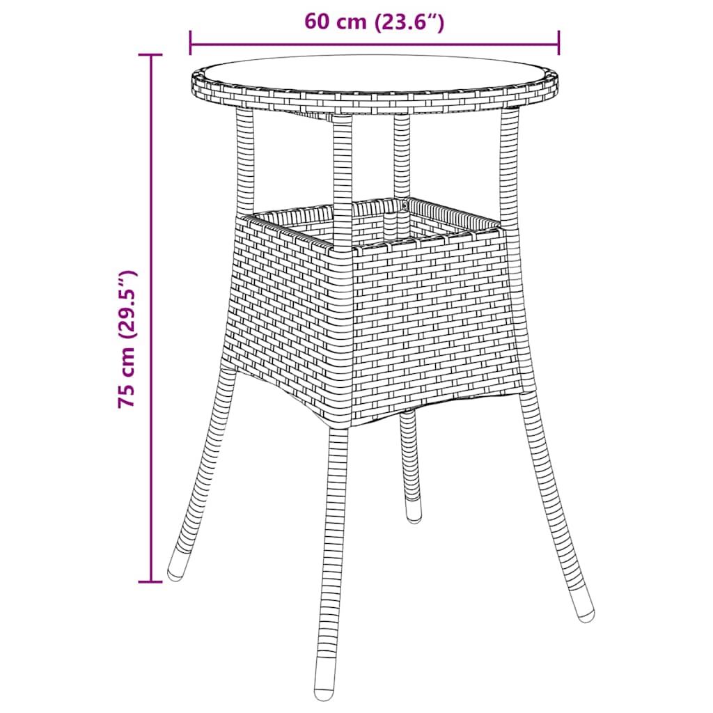 Have Spisebordssæt 5 Dele Polyrattan - Billede 11