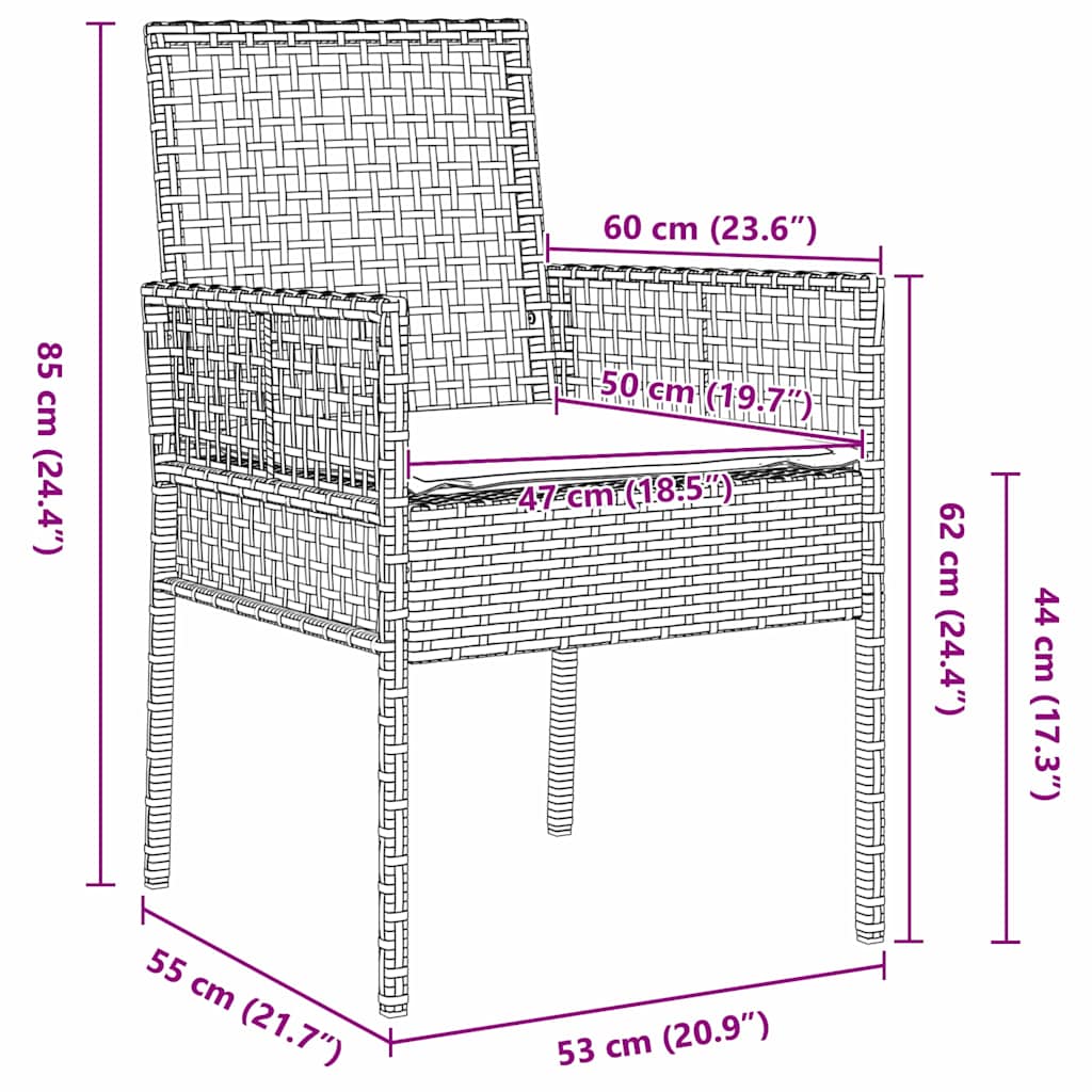 Have Spisebordssæt 5 Dele Polyrattan - Billede 10