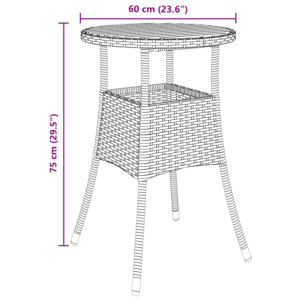 Have Spisebordssæt 5 Dele Polyrattan - Billede 11