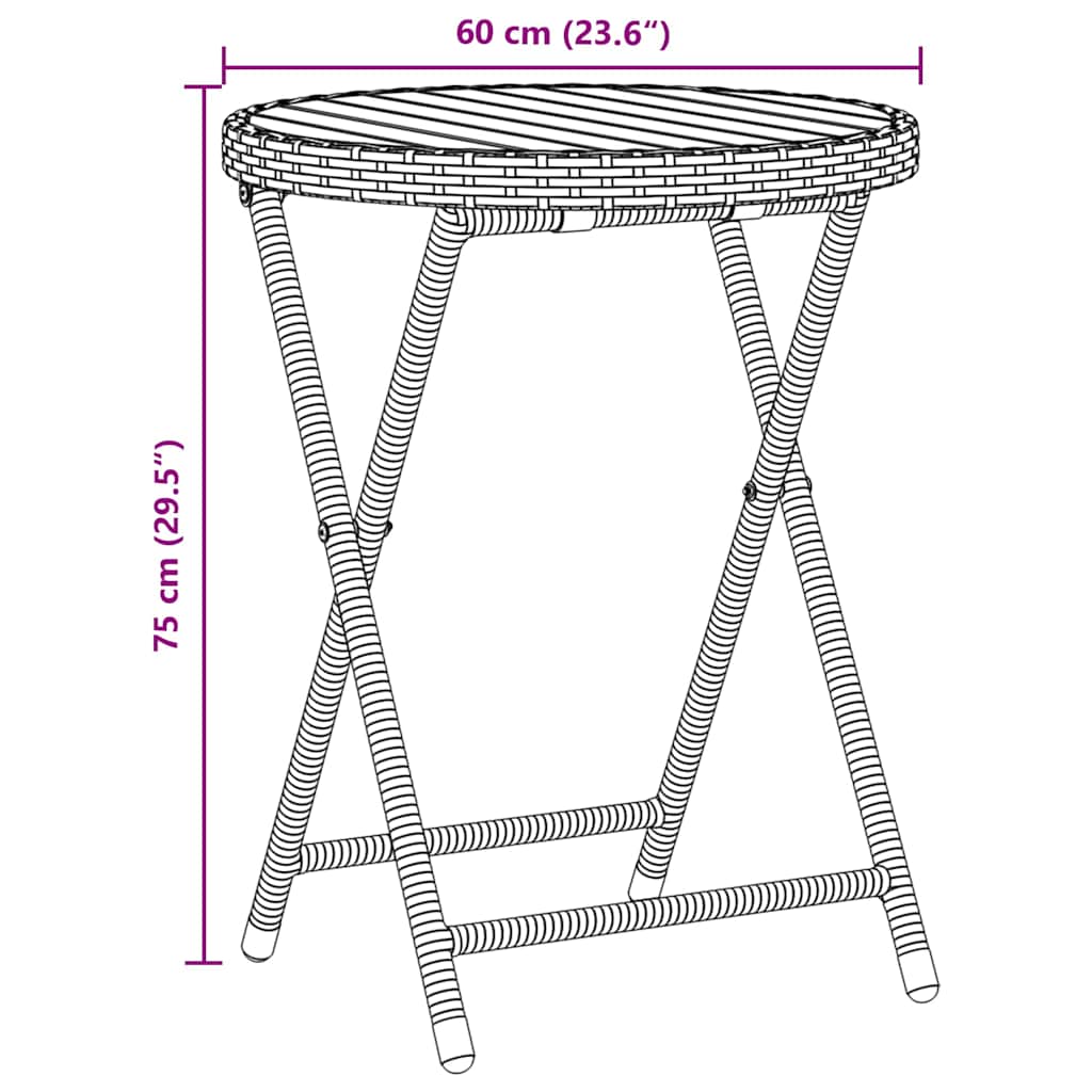 Have Bistro Sæt 3 Dele Polyrattan - Billede 11
