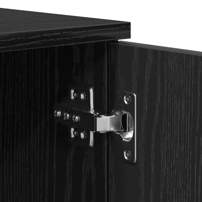 Seng Med Opbevaring Sort Eg 100 X 200 Cm Konstrueret Træ - Billede 11