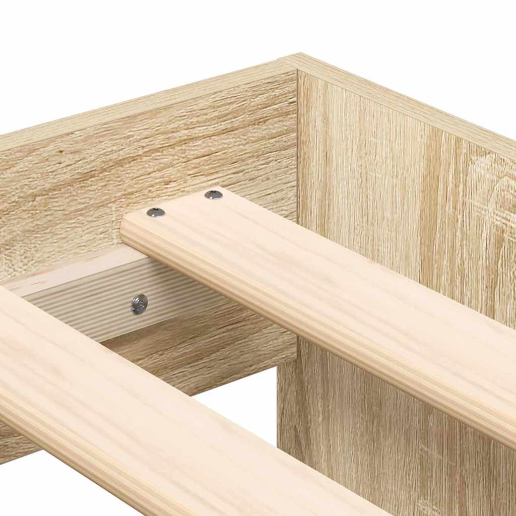 Seng Med Opbevaring Sonoma-eg 100 X 200 Cm Konstrueret Træ - Billede 9