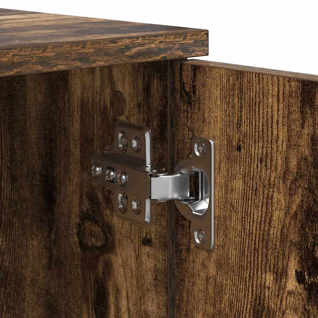 Seng Med Opbevaring Røget Eg 80 X 200 Cm Konstrueret Træ - Billede 11