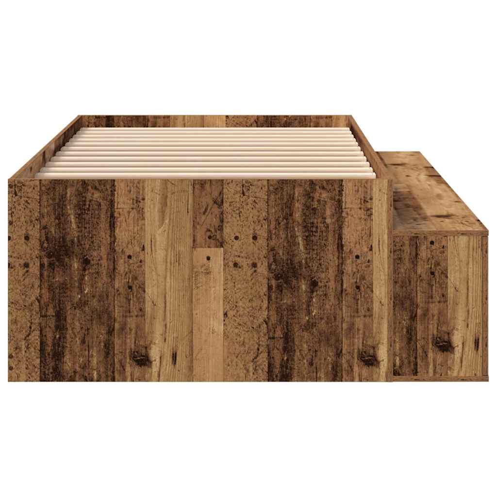 Seng Med Opbevaring Gammelt Træ 80 X 200 Cm Konstrueret Træ - Billede 7