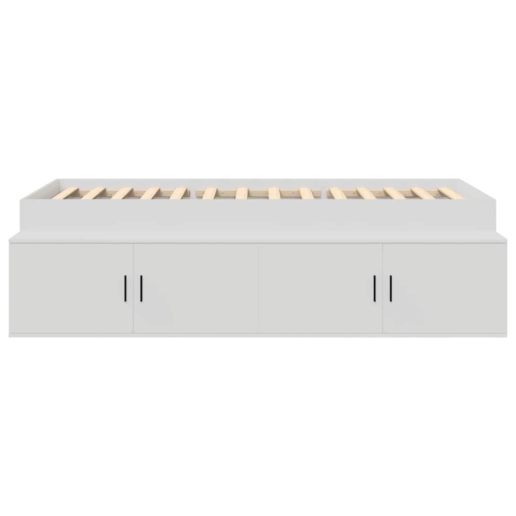 Seng Med Opbevaring Hvid 75 X 190 Cm Konstrueret Træ - Billede 6