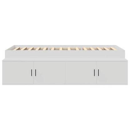 Seng Med Opbevaring Hvid 75 X 190 Cm Konstrueret Træ - Billede 6