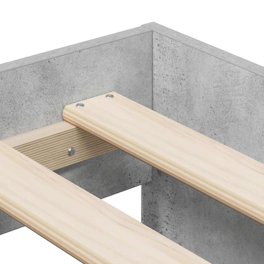 Sengestel Med Skuffe Beton Konstrueret Træ - Billede 8