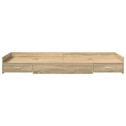 Seng Med Opbevaring Med Skuffe Sonoma Eg 100 X 200 Cm Konstrueret Træ - Billede 5