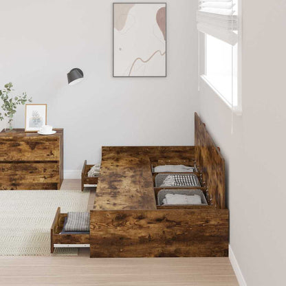 Seng Med Opbevaring Gammelt Træ 100 X 200 Cm Konstrueret Træ - Billede 4