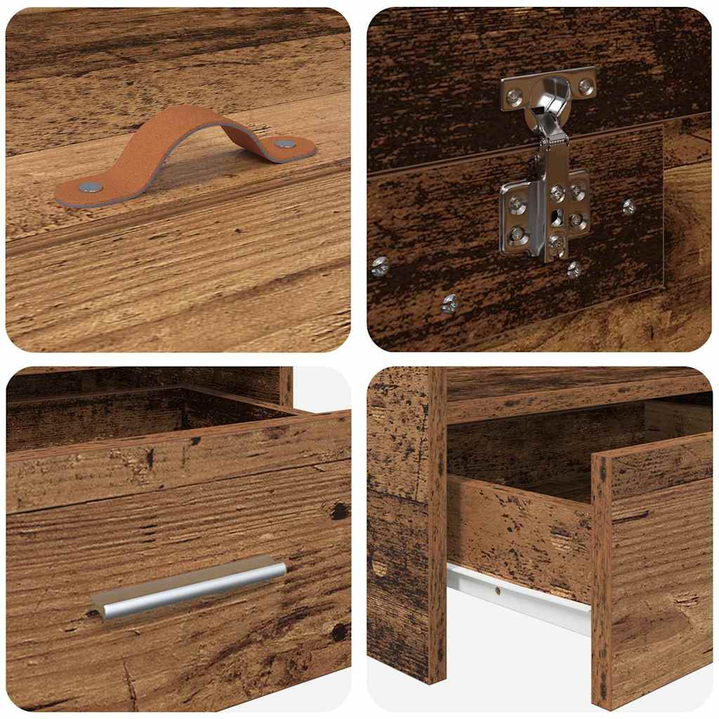 Seng Med Opbevaring Gammelt Træ 90 X 200 Cm Konstrueret Træ - Billede 9