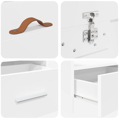 Seng Med Opbevaring Med Hovedgærde Hvid 75 X 190 Cm Konstrueret Træ - Billede 9