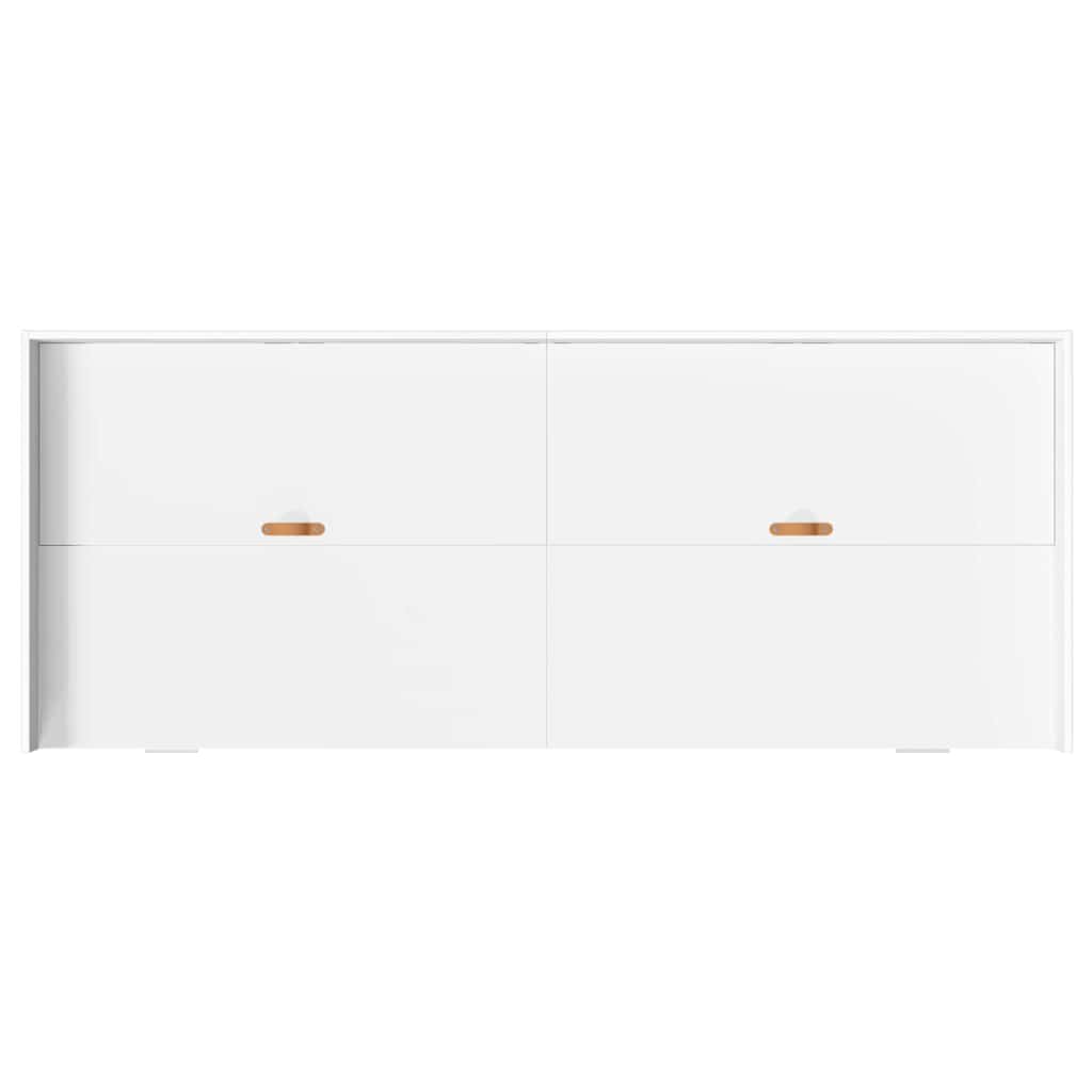 Seng Med Opbevaring Med Hovedgærde Hvid 75 X 190 Cm Konstrueret Træ - Billede 8